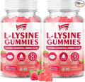 L-Lysine 1000mg Gummies for Immune Support & Skin Health - Vegan, Gluten Free Amino Acid Supplement for Adults, Raspberry Flavor, 120 Gummies