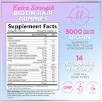 Hair Vitamins Gummies for Hair Growth - Best Multivitamin Supplement for Hair, Skin & Nails with 5000 mcg Biotin per Serving - Supports Thicker, Stronger Hair Women & Men - Berry Flavor - 60 Gummies