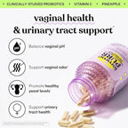 Lemme Purr Vaginal Probiotics for Women - Promotes pH Balance, Healthy Vaginal Odor & Urinary Tract Health w/Lactobacillus Blend, Clinically Tested Strains, Pineapple & Vitamin C - 60 Veggie Capsules