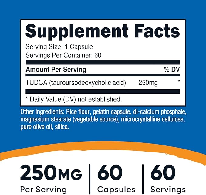 Nutricost Tudca 250mg, 60 Capsules (2 Bottles)