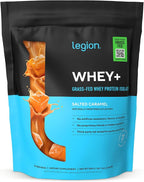 LEGION Whey+ Protein Whey Isolate from Grass Fed Cows (Salted Caramel, 30 Servings) - Whey Protein Isolate Powder, Low Calorie, Non-GMO, Sugar Free, Lactose and Gluten Free, All Natural Protein Powder