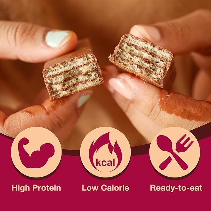 ProtiDIET Protein Butterscotch and Sea Salt Wafer - 10g Protein, Low Sugar - Convenient Meal Replacement Bars and Healthy Snacks for Adults - 7 Protein Bars Per Box