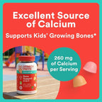 SmartyPants Kids Bone Support 4-in-1 Gummies with Calcium, Vitamin D3, K2 & Phosphorus for Growing Bones, Strawberry Mango, 60 Count (30 Day Supply)