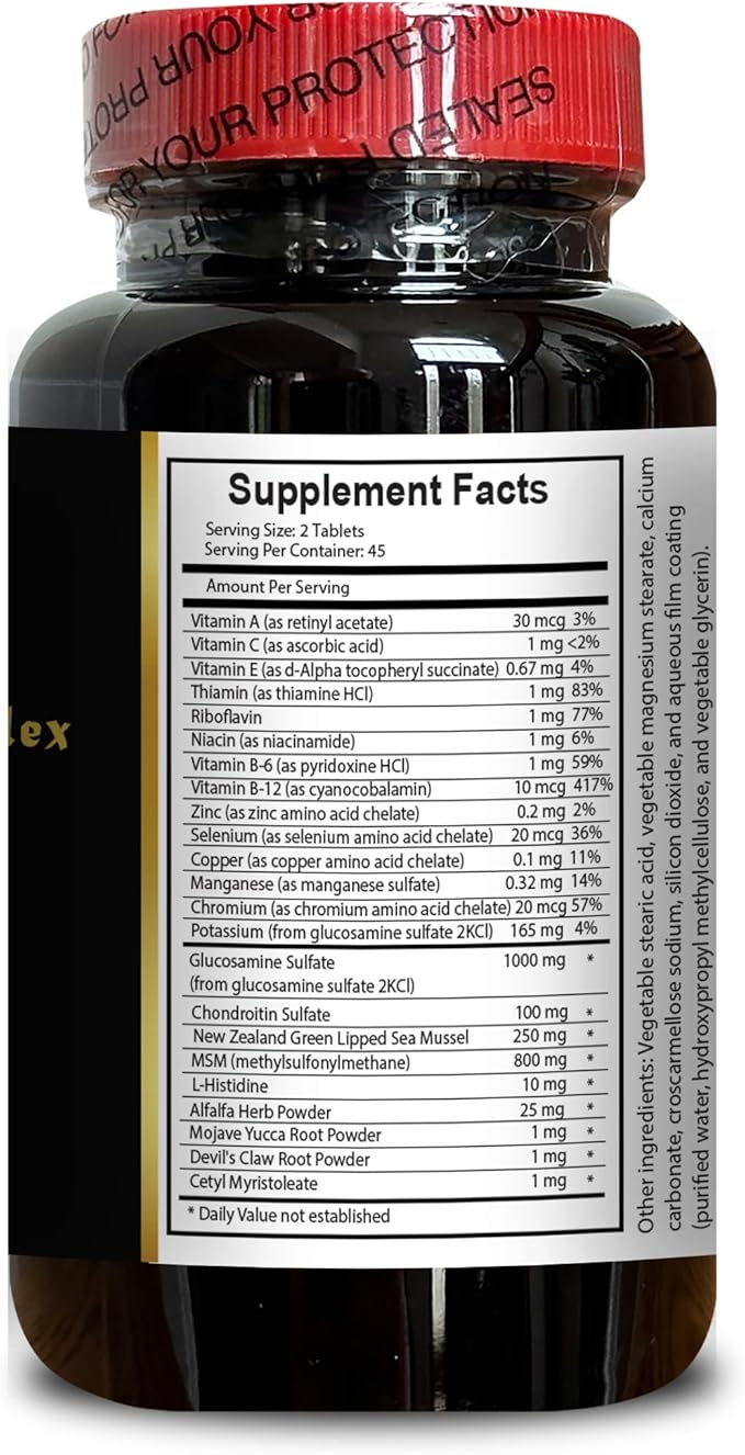 Joint Support Supplement - Natural Joint Support for Men and Women, Glucosamine Chondroitin Complex with MSM, Immune Support, Joint Matrix - 1 Bottle 90 Tablets