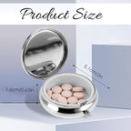 Sibba Portable Medicine Pill Case, Travel Multi-Functional Moisture Proof Pill Box for Purse & Pocket, Cute Metal Medicine Pill Organizer Box for Vitamins, Fish Oil & Supplements(1 Compartment)