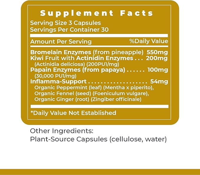 Premier Research Labs Inflammacidin - Digestive Enzymes, Papain from Papaya, and Bromelain Enzymes for Digestion, Plant Enzymes for Women & Men, Vegan Friendly - 90 Vegetarian Capsules