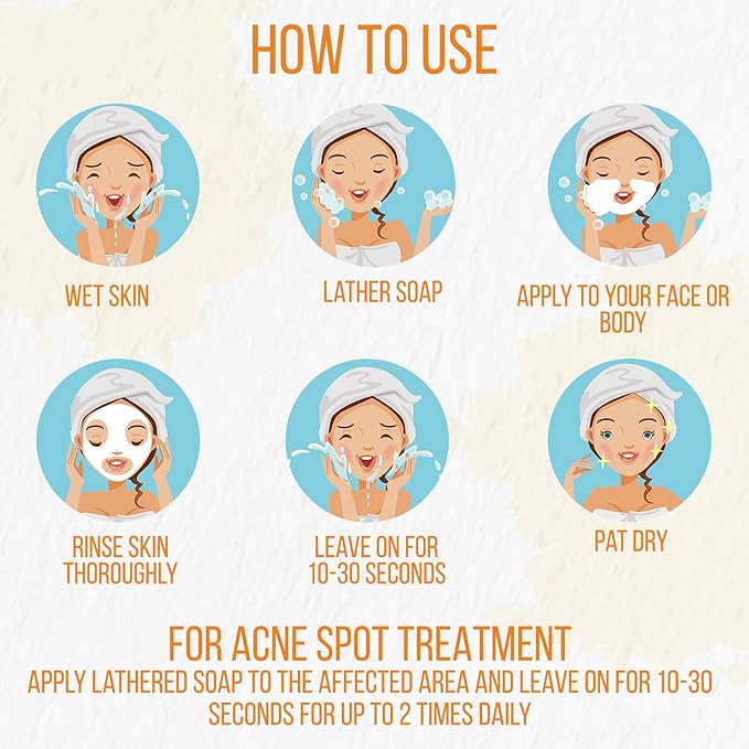 Natural Turmeric Soap Bar for Face & Body – Skin Brightening Soap for Dark Spots, Intimate Areas, Underarms – Exfoliating Face Wash Reduces Acne, Fades Scars & Cleanses Skin – 5oz Made in USA