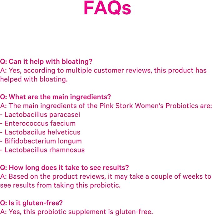 Pink Stork Women’s Health Probiotic, 50 Billion CFU | Clinically Studied Probiotics | Vaginal, Gut, Mood, & Hormone Balance | Yeast & Odor Support | Probiotic and Prebiotic Blend | 30 Vegan Capsules
