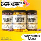 Jacked Factory Creatine Monohydrate Gummies 5g Daily Dose (1g per Gummy) - Creatine Gummy for Men and Women, Vegan-Friendly, Travel-Friendly, Third-Party Tested - 150 Gummies, Watermelon