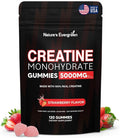 Creatine Monohydrate 5000mg Gummies, Pre-Workout 5g Creatine Gummy Supplement for Men & Women: Muscle Builder & Energy Boost, Sugar Free, Vegan, Strawberry Flavor, (120 Count) Made in USA