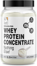 It's Just! - 100% Whey Protein Concentrate, Grass-Fed Pasture Raised, Made in Australia, RBST/rBGH Hormone Free, Premium WPC-80, No Added Flavors (Grass-Fed Unflavored, 2.5 Pound)