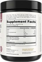 Multi Collagen Peptides Powder Types I, II, III, V, X Multi Collagen Protein Powder with Hyaluronic Acid, Biotin, Vitamin C, For Skin Hair Nails Joints and Gut Health - Keto, Non-GMO Supplement