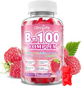 Vitamin B Complex Gummies, All B Vitamins + Methyl B12, B1, B2, B3, B5, B6, Biotin, Methylfolate, Vitamin C, Choline, Inositol, PABA for Energy & Immune Support, Raspberry Flavor, 60 Count