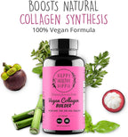 Vegan Collagen Builder w/ Hyaluronic Acid – Hair Skin and Nails Vitamins for Youthful Glow | Keratin & Elastin Booster | Bones, Cartilage, Tendons | Vitamin A, L-Lysine | Vegetarian | Non-GMO, 60 Ct