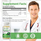 Magnesium Glycinate Supplement 500mg, High Absorption Dietary Supplement Softgels for Sleep, Muscle, Heart Support, Gluten Free, Non GMO, 180 Capsules, 90 Day Supply