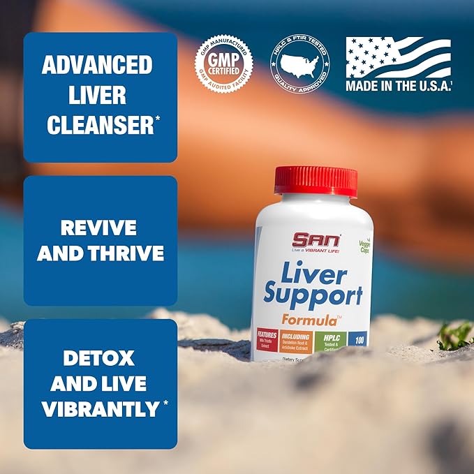 SAN’s Liver Support Matrix - Liver Cleanse Detox & Repair Formula - Herbal Liver Support Supplement with Milk Thistle, Dandelion Root and Artichoke Extract - Silymarin Milk Thistle 100 Capsules