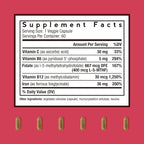 Doctor's Recipes Iron Supplement for Women Men - Gentle Iron Bisglycinate with Vitamin C, B6, Folate & B12, Stomach Friendly Iron Pills, 60 Vegan Caps