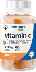 Nutricost Kids Vitamin C Gummies (250mg), 120 Gummies - Natural Flavors, Natural Colors, Gluten Free, No Corn Syrup, 60 Servings