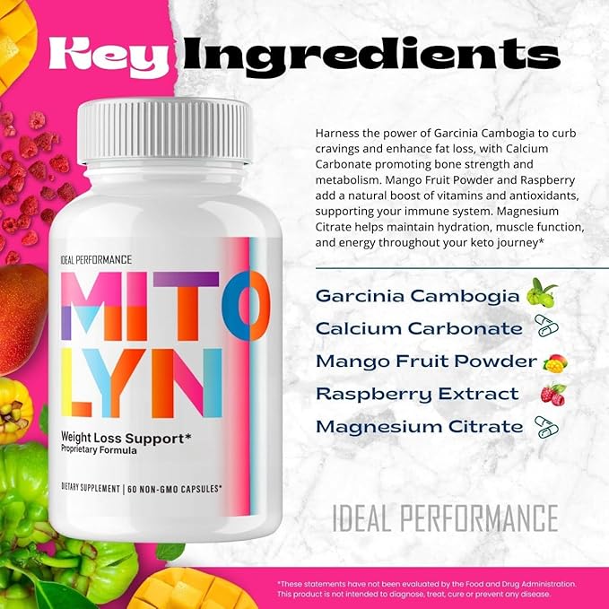 Mitolyn Weight Loss Pills, Mitolyn Reviews Advanced Formula - Mitolyn Capsules Dietary Supplement for Maximum Strength, All Natural Keto Pills, Mitolyn Capsules, Mito lyn Pills Reviews (5 Pack)