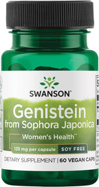 Swanson Soy-Free Genistein Plant-Based Supplement for Women Seeking Hormonal Balance, Bone, and Cardiovascular Support - 125 mg (60 Vegan Capsules)