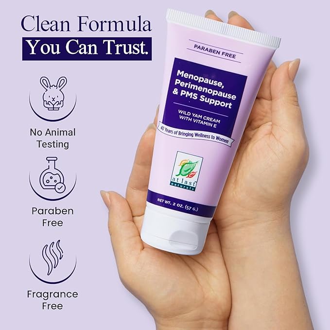 At Last Naturals Wild Yam Cream Hormone Balance for Women Menopause PMS Relief with Vitamin E Helps Smooth Dry Skin Reduce Hot Flashes and Promotes Well Being (1 Pack of 3 units)