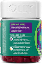 OLLY Muscle Recovery Sleep Gummies, Sleep and Sore Muscle Support, 3mg Melatonin, Tart Cherry, Vitamin D, Berry Flavor - 40 Count