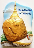 WitnyStore Tiny Kyaiktiyo Pagoda or The Golden Rock in Mon State, Myanmar Southeast Asia Tourist Attractions Resin Refrigerator Magnet Traveler Souvenir 3D Fridge Magnets