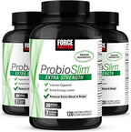 Force Factor ProbioSlim Extra Strength Probiotic Supplement for Women and Men with 30 Billion CFUs and Green Tea Extract for Gut Health Support, Bloating and Gas Relief, 360 Capsules, Pack of 3