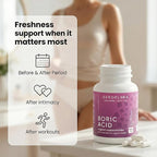 Seroflora Boric Acid Vaginal Suppositories 600mg – 60 Count (30ct, 2 Bottles) Odor Control, Feminine pH Balance & Daily Freshness – Clean Holistic Hygiene for Women – Made in USA
