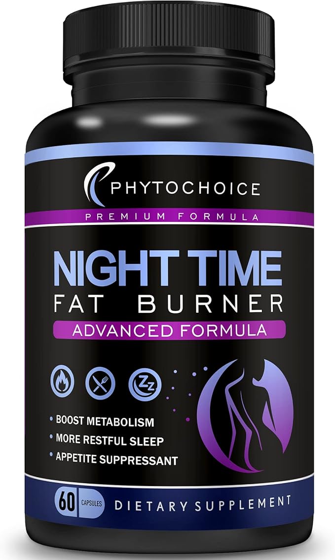 PHYTOCHOICE Night Time Weight Loss Pills for Women-Carb Blocker Appetite Suppressant with Melatonin-Fat Burner Diet Pills that Work Fast for Women-Nighttime Metabolism Booster-Made in USA-1 Pack