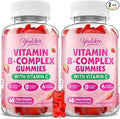 2 Pack Vitamin B-Complex Gummies for Women & Men, Methyl B12, B1, B2, B3, B5, B6, B7 & B9 - Vitamin B Complex with Vitamin C Supports Energy & Immune Function, Strawberry Flavor, 120 Count