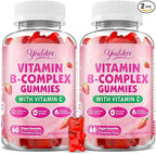 2 Pack Vitamin B-Complex Gummies for Women & Men, Methyl B12, B1, B2, B3, B5, B6, B7 & B9 - Vitamin B Complex with Vitamin C Supports Energy & Immune Function, Strawberry Flavor, 120 Count