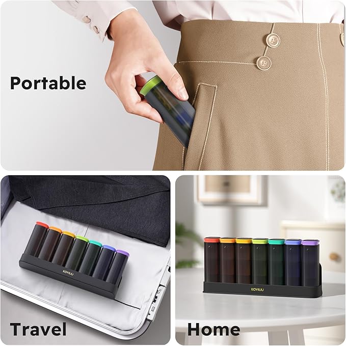 KOVIUU Weekly Pill Organizer 3X a Day, Detachable Pill Box 7 Day, Large 3 Times Daily Pill Case, Travel Pill Container Holder, Week Medication Dispenser Pillbox for Vitamin Supplement Medicine, Black