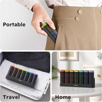 KOVIUU Weekly Pill Organizer 3X a Day, Detachable Pill Box 7 Day, Large 3 Times Daily Pill Case, Travel Pill Container Holder, Week Medication Dispenser Pillbox for Vitamin Supplement Medicine, Black