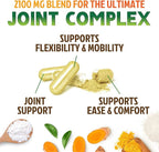 Glucosamine Chondroitin MSM - Joint Support Supplement for Joint Mobility, Comfort and Cartilage Support For Men and Women - Glucosamine Complex Supplements with Turmeric & Boswellia - 120 Capsules