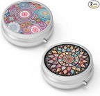 Pill Box 3 Compartment Small Pill Case,Portable for Pocket or Purse Pill Organizer Pill Container Holder to Hold Vitamins, Medication, Fish Oil and Supplements(2PCS)