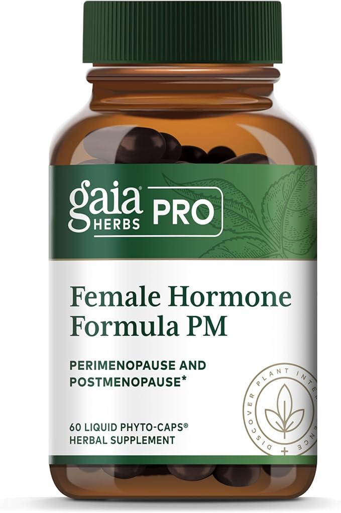 Gaia Herbs Pro Female Hormone Formula PM - Women's Health Supplement for Menopause & Sleep Support - Black Cohosh & St. John's Wort - Vegan, Soy-Free & Gluten-Free - 60 Liquid Phyto-Caps (30 Servings)