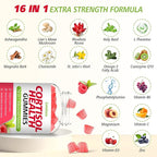 Cortisol Gummies for Women, 16-in-1 Sugar Free Cortisol Supplements for Women with Ashwagandha, Rhodiola Rosea, Magnesium, L-theanine for Relaxation, Zzz, Cognition, Raspberry Flavor, 120Ct