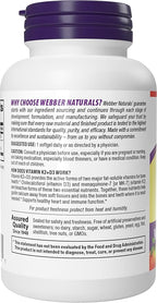 Webber Naturals Super Vitamin K2 MK-7 120 mcg with Vitamin D3, 90 Softgels, Supports Bones, Teeth, and Cardiovascular System