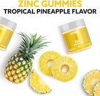 Droppels Zinc Citrate Gummies 11mg – Immune Support & Skin Health Supplement | Vegan, Plant-Based, Gluten Free, Gelatin Free, Non-GMO | Tropical Pineapple Chewable Zinc for Adults, 60 Count