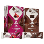NuGo Slim Variety - Brownie Crunch 12 Bars & Raspberry Truffle 12 Bars, Low Net Carb, Keto Friendly, Gluten Free, 24 Count