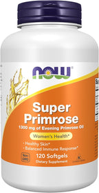 NOW Foods Supplements, Super Primrose 1300 mg with Naturally Occurring GLA (Gamma-Linolenic Acid), 120 Softgels