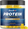 duwhot Whey Protein Gummies Sugar Free, Low Calorie 8g Protein Per Serving, Easy to Take Snacks for Men & Women, Lemon Flavor, 1 Month Supply, 120 Chews