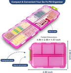 2026 New Extra Large Pill Box with Medicine Labels Travel Essentials Daily Med Container Mini Medication Organizer Storage Organizer Case 7 Day Pill Organizer(Blue+Pink+Purple)