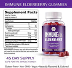 Grab The Gold Immunity Gummies | Elderberry Flavor with Vitamin C & Zinc | Cold & Flu Support, Vegan, Gluten-Free | 45 Day Supply, Made in USA