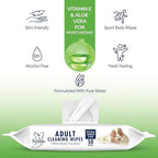 PAPILION Adult Body Cleaning Wipes, Extra Large Washcloths with Aloe Vera & Vitamin E, No-Rinse Cleansing for Senior Care, Bed Bath, Travel, Incontinence Care, Flip-Top Pack, 50 PCS x 6 Pack
