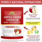 NIFEISHI Apple Cider Vinegar Gummies, (1000mg) Apple Cider Vinegar with Mother, (90Count) ACV Gummies w/Vitamin B6 & B12, Folic Acid, Vegan, Non-GMO, Gluten- & Gelatin-Free