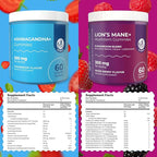 DR. MORITZ Ashwagandha Gummies + Lions Mane Mushroom Gummies Bundle – 60 Count Each – Sugar-Free, Non-GMO – with L-Theanine – Ashwagandha for Women & Men – Calm, Focus, Relaxation & Immune Support