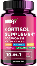 WIXAR Cortisol Supplements for Women with Ashwagandha, Magnesium, L-Theanine, Rhodiola Rosea - for High Cortisol Balanace Manager - for Sleep Support, Mood & Focus Supplement - 90 Capsules