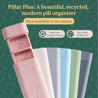 Pillar Plus - Aesthetic 7 XL Day Pill Organizer | BPA-Free Wheat Straw Medicine Case | Pretty Travel & Home Tablet Vitamin Organizer | Cute Weekly Pill Box | Travel Medicine Organizer (Slate Grey)